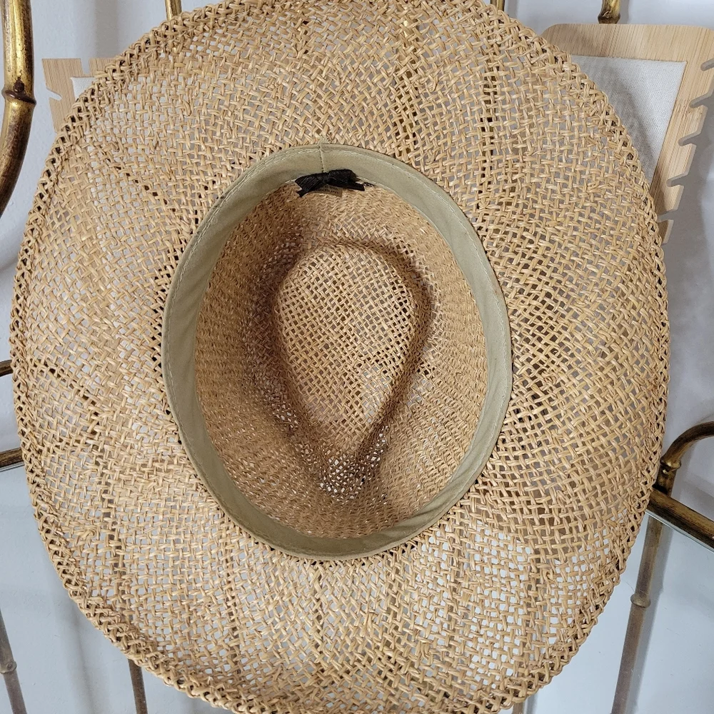 Tan Straw Cowboy Hat Rancher Western Bohemain Country Festival - Picture 8 of 8